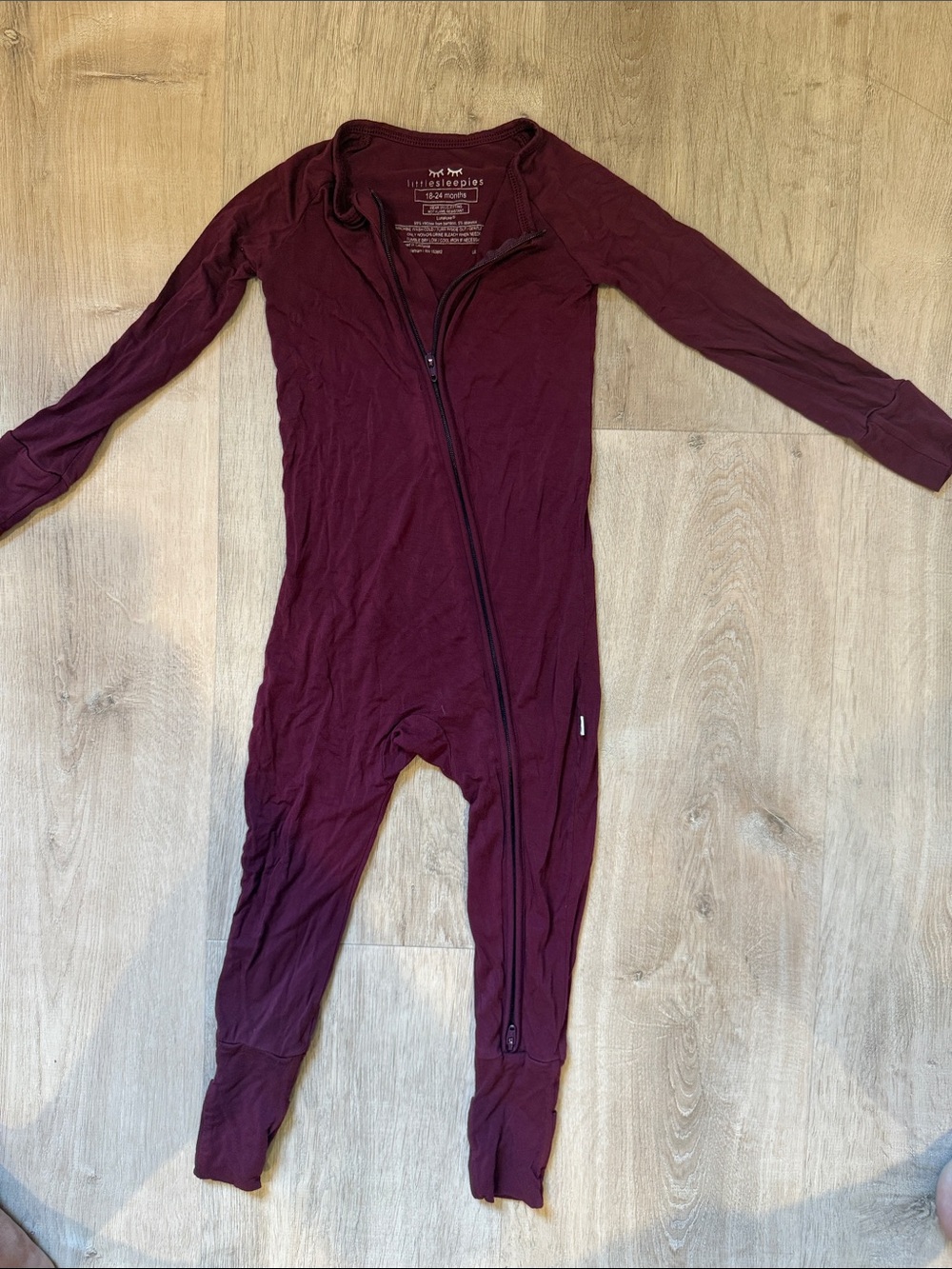 Little Sleepies Burgundy Zip One-Piece Sleeper